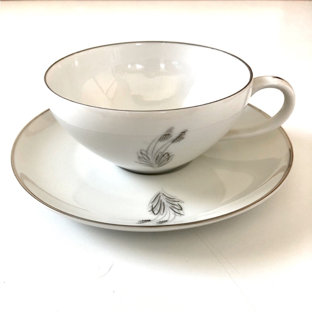 Vintage Fukagawa Arita China Cup & Saucer Hand painted Moonlight #715 wheat